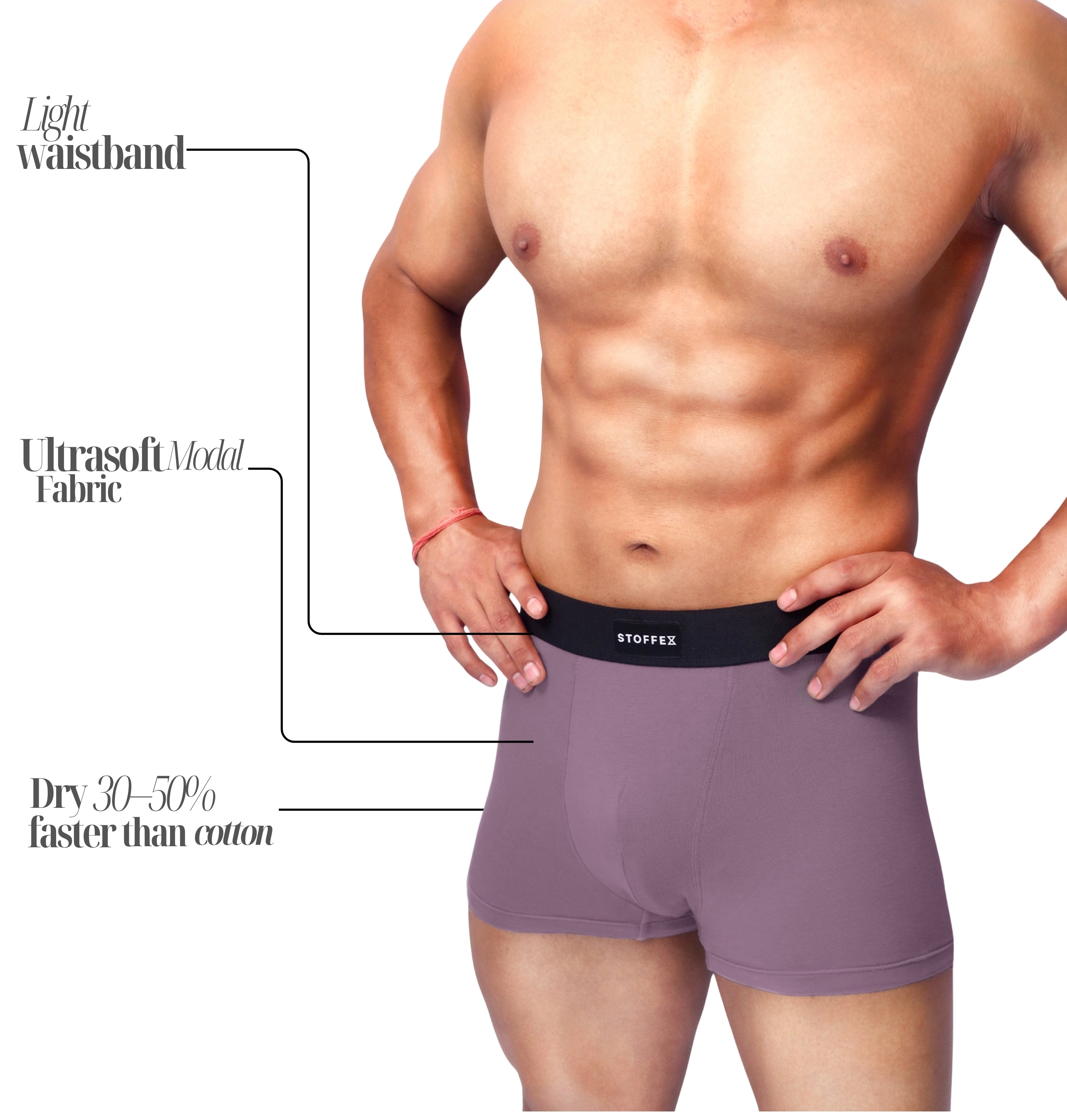 BLACK- SMOCKY PURPLE MODAL PREMIUM UNDERWEAR