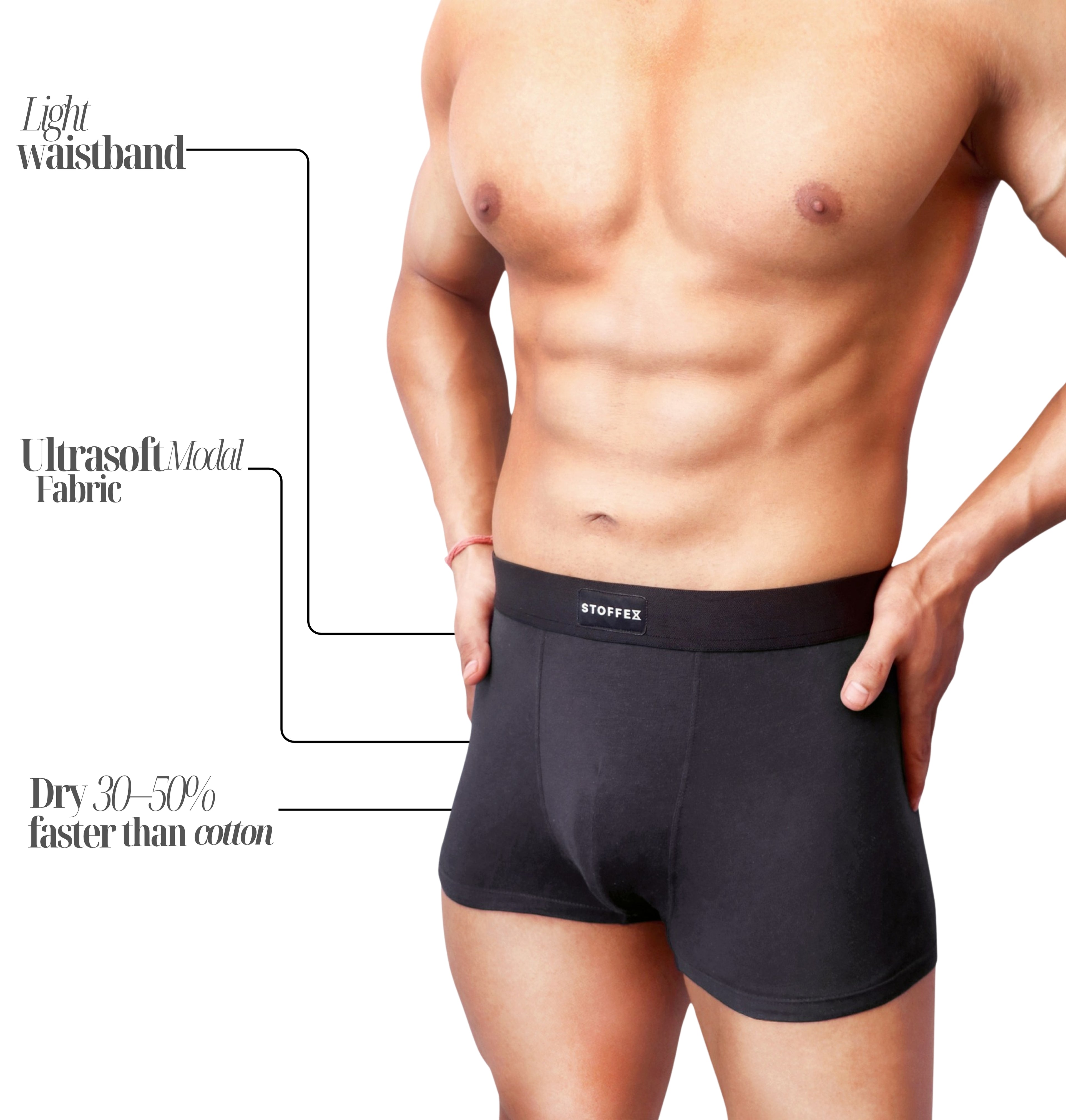BLACK-DARK GREY PREMIUM MODAL UNDERWEAR