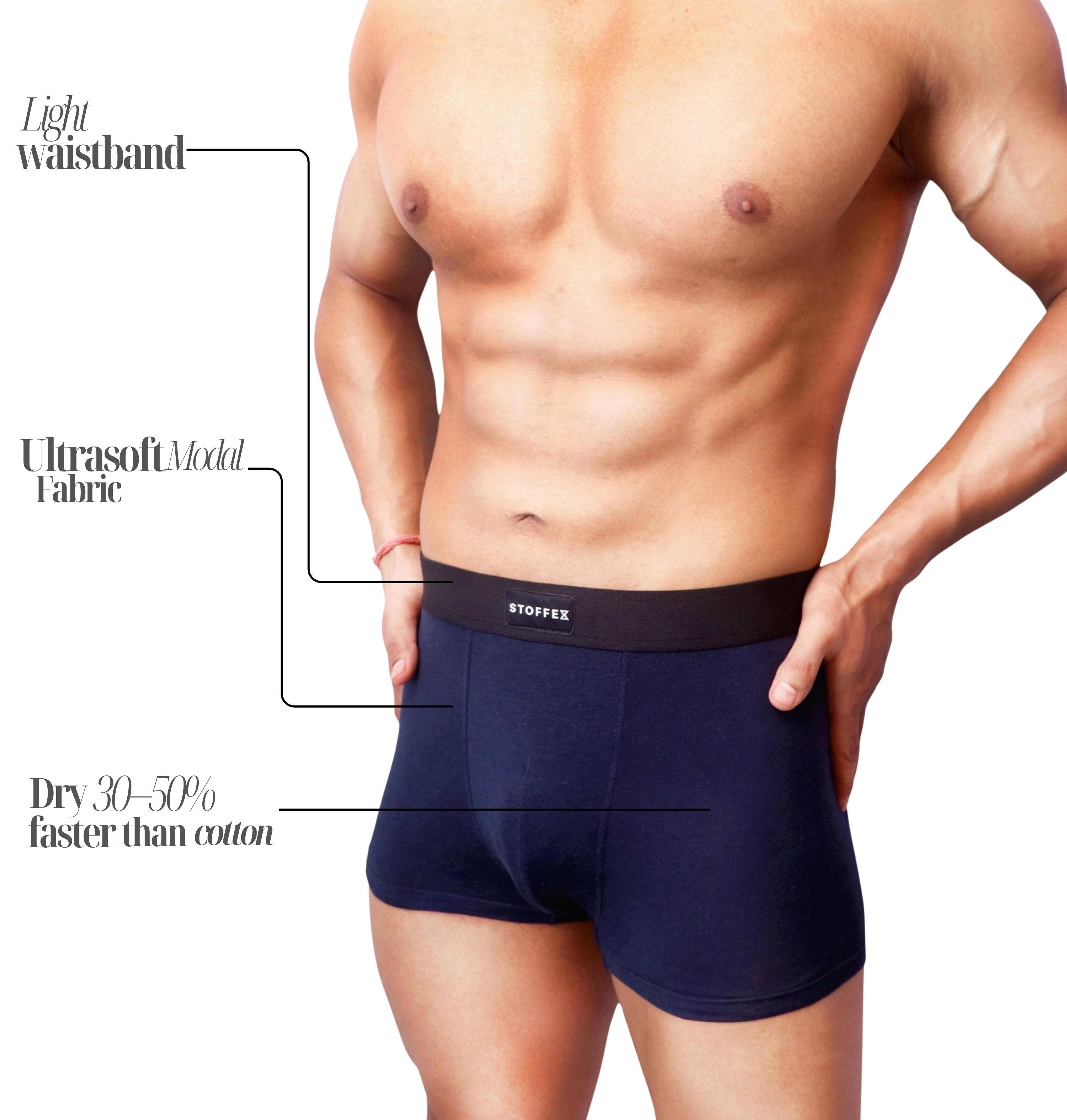 BLACK-LIGHT GREY-NAVY BLUE PREMIUM MODAL UNDERWEAR