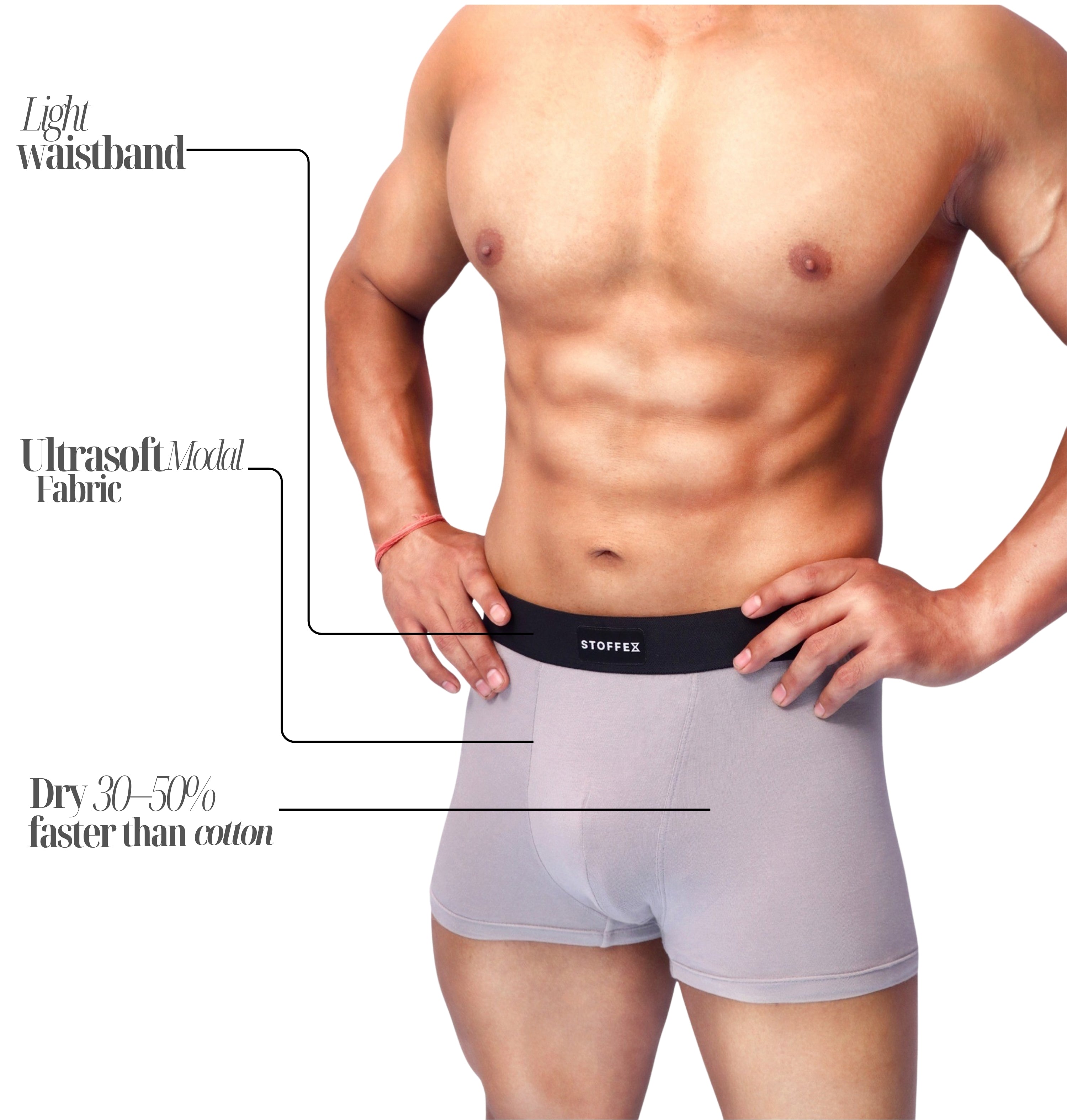 BLACK-LIGHT GREY-DARK GREY PREMIUM MODAL UNDERWEAR